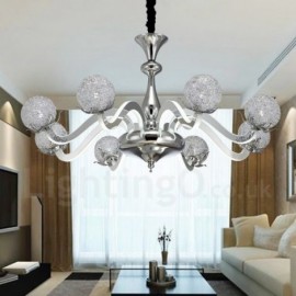 Dimmable Modern / Contemporary 8 Light Steel Chandelier with Aluminum Alloy Shade for Living Room, Dinning Room, Kitchen, Bedroom