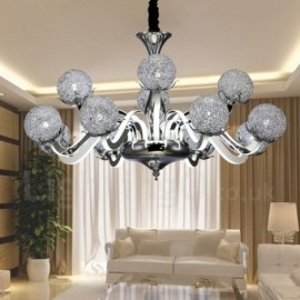Dimmable Modern / Contemporary 12 Light Steel Chandelier with Aluminum Alloy Shade for Living Room, Dinning Room, Kitchen, Bedroom