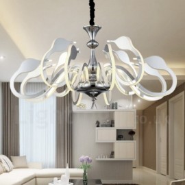 Dimmable Modern / Contemporary 12 Light Steel Chandelier with Acrylic Shade for Living Room, Dinning Room, Bedroom