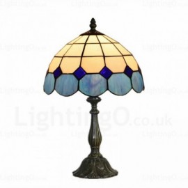 Mediteranean Sea Style 12 inch Traditional handmade Stained Glass Desk Lamp Living Room Bedroom Study Room Bar Coffee