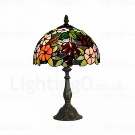 Grape Design Traditional 12 inch Stained Glass Desk Lamp Living Room Bedroom Study Room