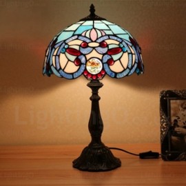 Mediteranean Sea Style 12 inch Stained Glass Desk Lamp Living Room Bedroom Study Room