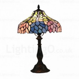 Wisteria Design Retro 12 inch Stained Glass Desk Lamp Living Room Bedroom Study Room