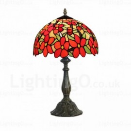 Sunflower Pattern Retro 12 inch Stained Glass Desk Lamp Living Room Bedroom Study Room