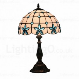Retro 12 inch Stained Glass Desk Lamp Living Room Bedroom Study Room
