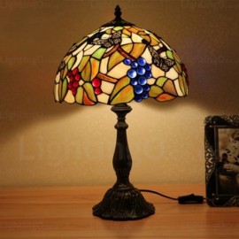 Grape Lamp Shade 12 inch Handmade Stained Glass Table Lamp Living Room Bedroom Study Room