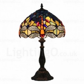 Dragonfly Lamp Shade Exquisite 12 inch Handmade Stained Glass Table Lamp Living Room Bedroom Study Room