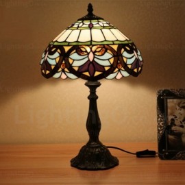 Baroque Lamp Shade Exquisite 12 inch Handmade Stained Glass Table Lamp Living Room Bedroom Study Room