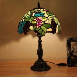 Grape Lamp Shade Exquisite 12 inch Handmade Stained Glass Table Lamp Living Room Bedroom Study Room