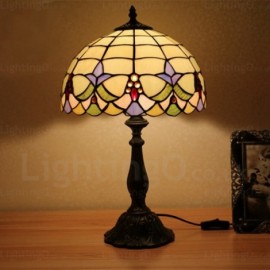 Baroque Lamp Shade Exquisite 12 inch Handmade Stained Glass Table Lamp Living Room Bedroom Study Room