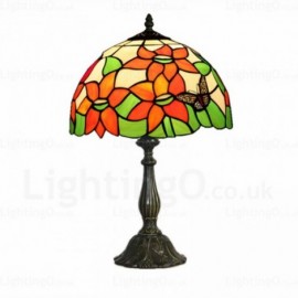 Lotus Flower Pattern 12 inch Handmade Stained Glass Table Lamp Living Room Bedroom Study Room