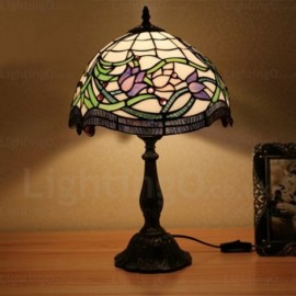 Lotus Flower Lamp Shade 12 inch Handmade Stained Glass Table Lamp Living Room Bedroom Study Room