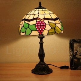 12 inch Stained Glass Table Lamp Grape Lamp Shade Living Room Bedroom Study Room