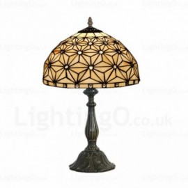 Luxury 12 inch Stained Glass Table Lamp Star Lamp Shade Living Room Bedroom Study Room