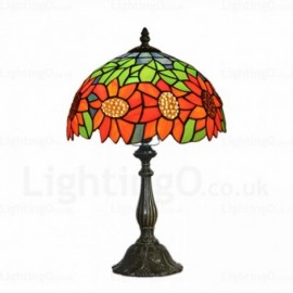 Sunflower Lamp Shade Exquisite 12 inch Stained Glass Table Lamp Living Room Bedroom Study Room