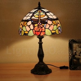 Dragonfly Design 12 inch Handmade Stained Glass Table Lamp Living Room Bedroom Study Room