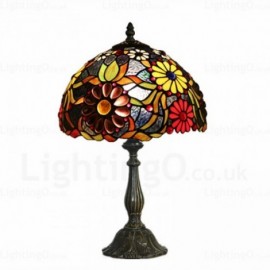 Sunflower Lamp Shade 12 inch Handmade Stained Glass Table Lamp Living Room Bedroom Study Room