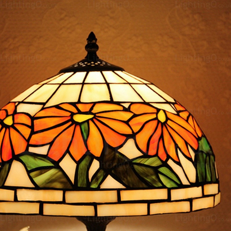 Sunflower Lamp Shade 12 inch Handmade Tiffany Table Lamp ...