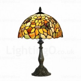 Sunflower Lamp Shade 12 inch Handmade Stained Glass Table Lamp Living Room Bedroom Study Room