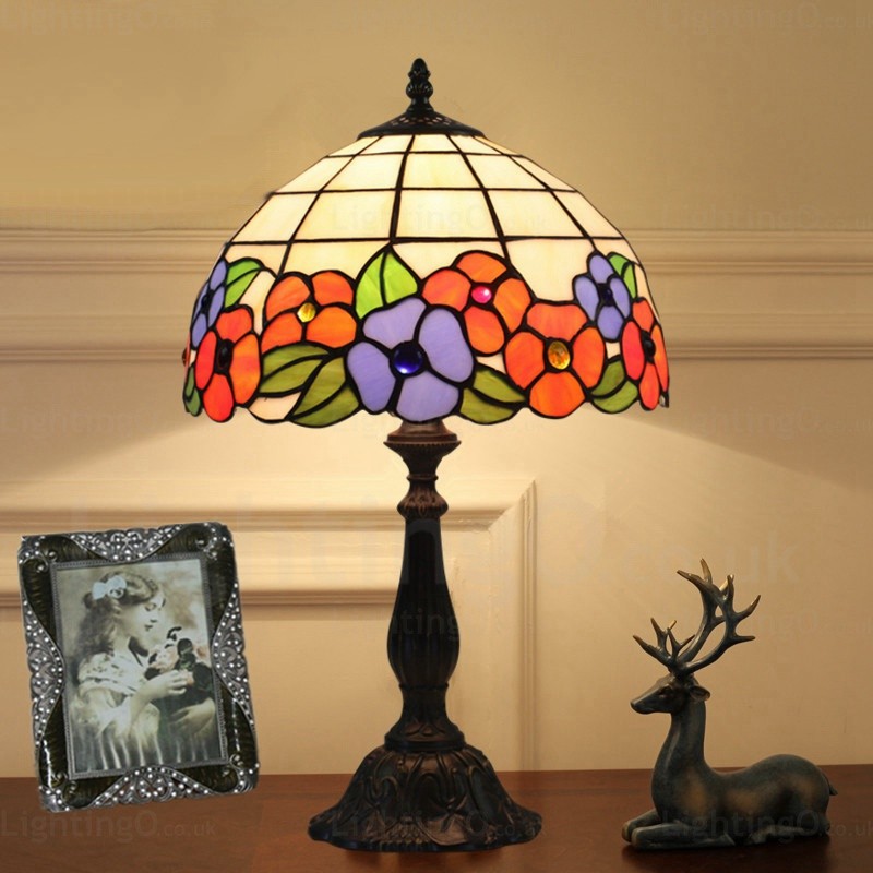 Sunflower Lamp Shade 12 inch Handmade Tiffany Table Lamp