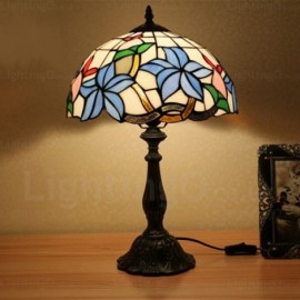 Leaf Lamp Shade Exquisite 12 inch Stained Glass Table Lamp Living Room Bedroom Study Room