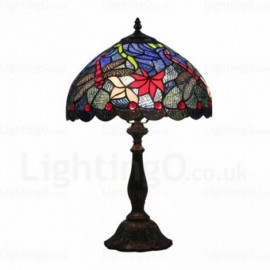 Dragonfly Design 12 inch Handmade Stained Glass Desk Lamp Living Room Bedroom Study Room