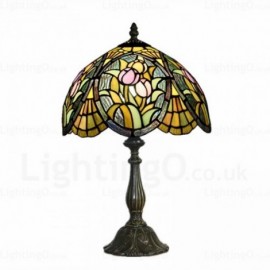 Tulip Lamp Shade 12 inch Handmade Stained Glass Desk Lamp Living Room Bedroom Study Room