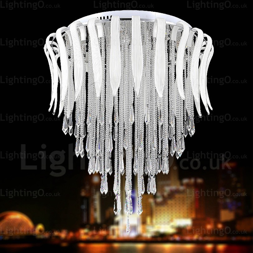 12 Light Modern Contemporary Ceiling Lights With Crystal Shade For