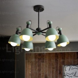 6 Light Nordic Chandeliers with Aluminium Alloy Shade for Living Room, Bedroom, Hotel, Dining Room