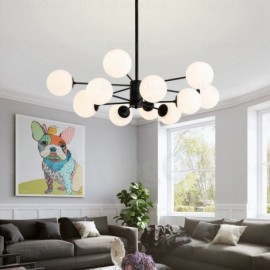 12 Light Nordic Chandeliers with Glass Shade for Living Room, Dining Room, Bedroom