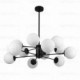 12 Light Nordic Chandeliers with Glass Shade for Living Room, Dining Room, Bedroom