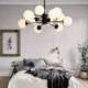 12 Light Nordic Chandeliers with Glass Shade for Living Room, Dining Room, Bedroom