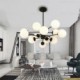 12 Light Nordic Chandeliers with Glass Shade for Living Room, Dining Room, Bedroom