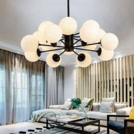 16 Light Nordic Chandeliers with Glass Shade for Living Room, Dining Room, Bedroom