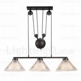 2 Light Modern/Contemporary Pendant Lights with Glass Shade for Living Room, Dining Room, Bedroom