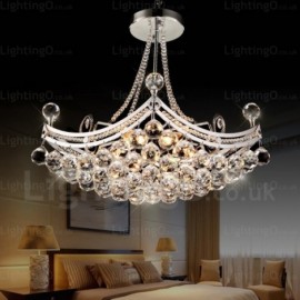 5 Light Modern/Contemporary Pendant Lights with Crystal Shade for Living Room, Dining Room, Bedroom