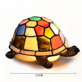 Colorful Turtle Design 9 Inch Mini Night Light for Kids in Stained Glass Style