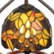 Handmade Rustic Retro Stained Glass Table Lamp Grape Pattern Metal Frame Bedroom Living Room Dining Room Diameter 20cm (8 inch) Lampshade