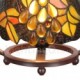 Handmade Rustic Retro Stained Glass Table Lamp Grape Pattern Metal Frame Bedroom Living Room Dining Room Diameter 20cm (8 inch) Lampshade