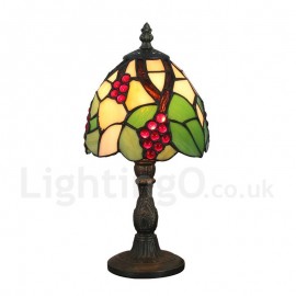 6inch Handmade Rustic Retro Stained Glass Table Lamp Colorful Flower Lamp Shade Bedroom Living Room Dining Room