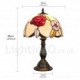 Diameter 30cm (12 inch) Handmade Rustic Retro Stained Glass Table Lamp Colorful Flower Pattern Shade Bedroom Living Room Dining Room