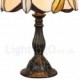 Diameter 30cm (12 inch) Handmade Rustic Retro Stained Glass Table Lamp Colorful Flower Pattern Shade Bedroom Living Room Dining Room