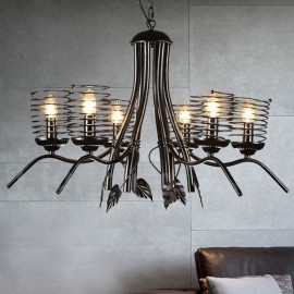 Industrial Style Steel Lighting Living Room, Study, Dining Room, Clothing Store, Coffee Store, Hotel Pendant Chandelier Light