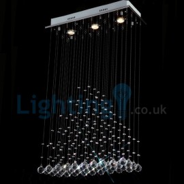 Modern Contemporary Chandelier Flush mount LED Pendant Fixture Crystal Rain Drop Light for High Ceiling Living Room Hotel Hallway Foyer Entry Way Romantic Wedding Building