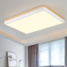 Simple and Modern Square Ultra-thin Solid Wood LED Ceiling Lamp