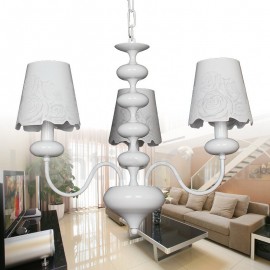 3 Light Modern / Contemporary Hollow White Living Room Dining Room Bedroom Candle Style Chandelier