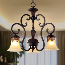 Max 60W Vintage / Country / Island Painting Metal Chandeliers / Flush Mount Living Room / Bedroom / Dining Room / Kids Room / Hallway