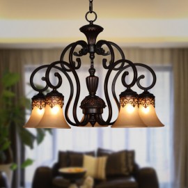 Max 60W Vintage / Country / Island Painting Metal Chandeliers / Flush Mount Living Room / Bedroom / Dining Room / Kids Room / Hallway