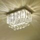 Modern Square Crystal Flush Mount Ceiling Lights Hallway Balcony Aisle Entrance Dining Room Bedroom