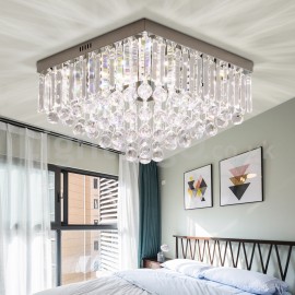 Contemporary 40CM/50CM Square Crystal Flush Mount Ceiling Lights Hallway Balcony Aisle Entrance Dining Room Bedroom Living Room